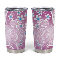 Polynesian Jellyfish Tumbler Cup With Plumeria Pink