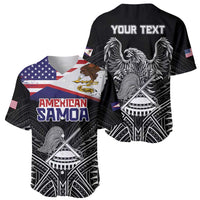 American Samoa Flag Day Baseball Jersey Bald Eagle With Polynesian Pattern