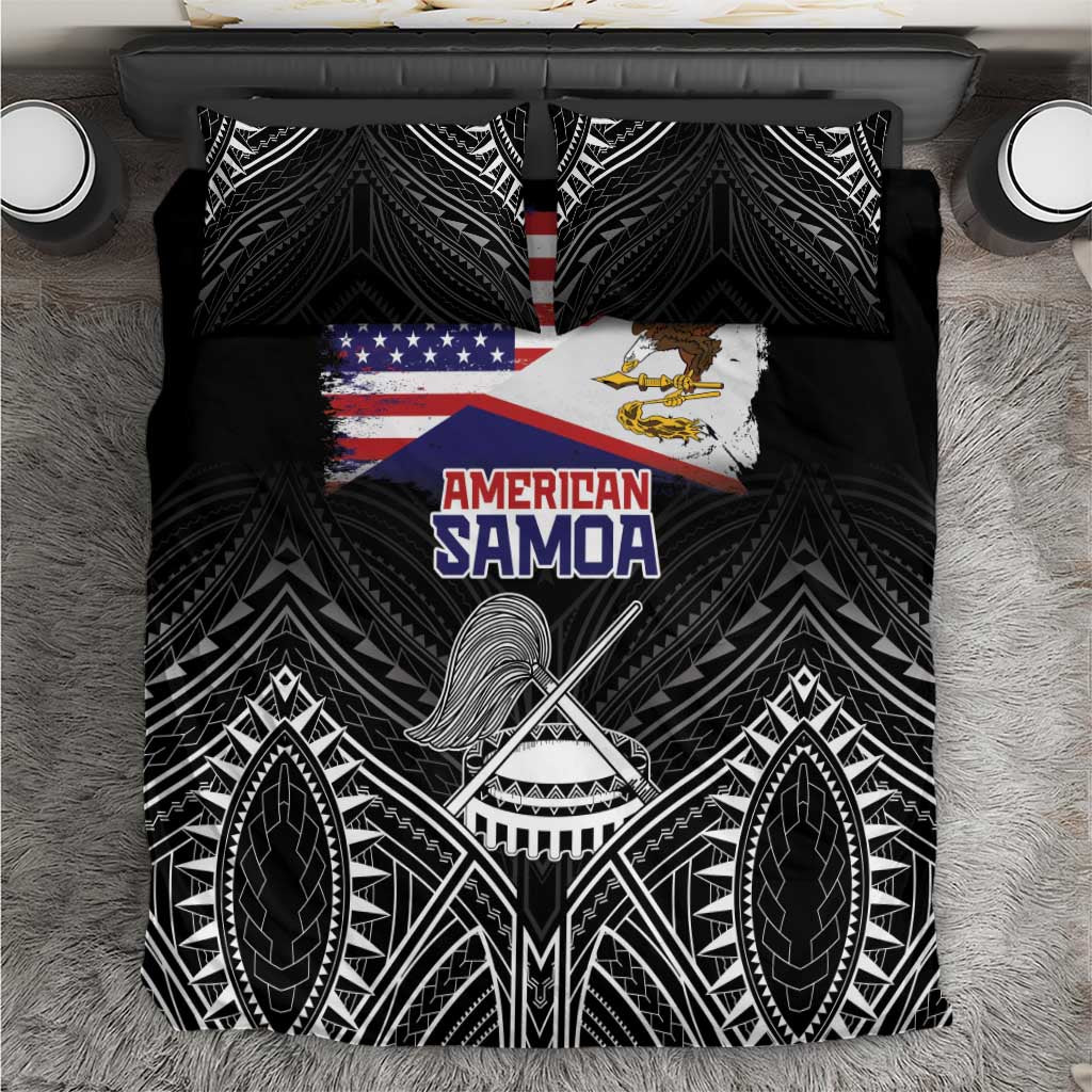 American Samoa Flag Day Bedding Set Bald Eagle With Polynesian Pattern