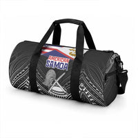 American Samoa Flag Day Duffle Bag Bald Eagle With Polynesian Pattern