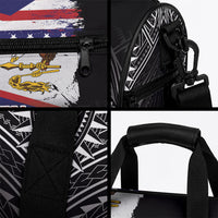 American Samoa Flag Day Duffle Bag Bald Eagle With Polynesian Pattern