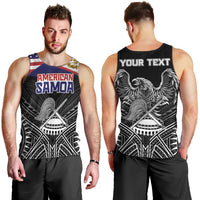 American Samoa Flag Day Men Tank Top Bald Eagle With Polynesian Pattern