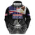 American Samoa Flag Day Zip Hoodie Bald Eagle With Polynesian Pattern