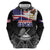 American Samoa Flag Day Zip Hoodie Bald Eagle With Polynesian Pattern