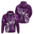 Personalised Fibromyalgia Awareness Hoodie Polynesian Purple Ribbon