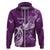 Personalised Fibromyalgia Awareness Hoodie Polynesian Purple Ribbon