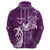 Personalised Fibromyalgia Awareness Hoodie Polynesian Purple Ribbon