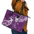 Fibromyalgia Awareness Leather Tote Bag Polynesian Purple Ribbon