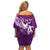 Personalised Fibromyalgia Awareness Off Shoulder Short Dress Polynesian Purple Ribbon