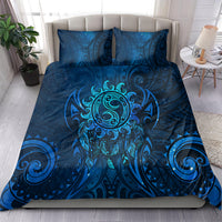 New Zealand Dream Catcher Bedding Set Maori Koru Pattern Blue Version