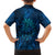 New Zealand Dream Catcher Family Matching Off Shoulder Short Dress and Hawaiian Shirt Maori Koru Pattern Blue Version