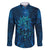 New Zealand Dream Catcher Family Matching Off Shoulder Short Dress and Hawaiian Shirt Maori Koru Pattern Blue Version