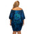 New Zealand Dream Catcher Family Matching Off Shoulder Short Dress and Hawaiian Shirt Maori Koru Pattern Blue Version