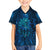 New Zealand Dream Catcher Family Matching Off Shoulder Short Dress and Hawaiian Shirt Maori Koru Pattern Blue Version