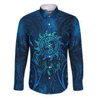 New Zealand Dream Catcher Family Matching Puletasi and Hawaiian Shirt Maori Koru Pattern Blue Version