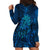 New Zealand Dream Catcher Hoodie Dress Maori Koru Pattern Blue Version