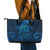 New Zealand Dream Catcher Leather Tote Bag Maori Koru Pattern Blue Version