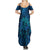 New Zealand Dream Catcher Summer Maxi Dress Maori Koru Pattern Blue Version