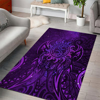 New Zealand Dream Catcher Area Rug Maori Koru Pattern Purple Version