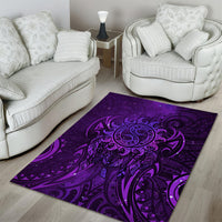 New Zealand Dream Catcher Area Rug Maori Koru Pattern Purple Version