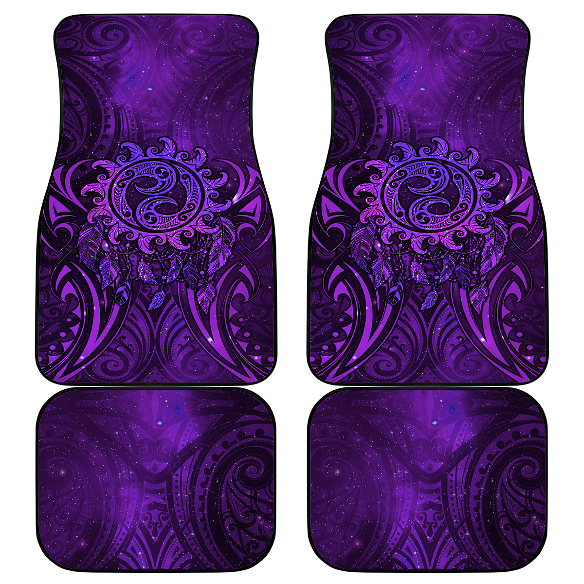 New Zealand Dream Catcher Car Mats Maori Koru Pattern Purple Version