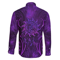 New Zealand Dream Catcher Family Matching Off Shoulder Short Dress and Hawaiian Shirt Maori Koru Pattern Purple Version LT05 - Polynesian Pride