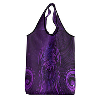 New Zealand Dream Catcher Grocery Bag Maori Koru Pattern Purple Version