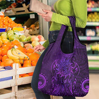 New Zealand Dream Catcher Grocery Bag Maori Koru Pattern Purple Version