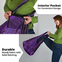 New Zealand Dream Catcher Grocery Bag Maori Koru Pattern Purple Version