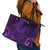 New Zealand Dream Catcher Leather Tote Bag Maori Koru Pattern Purple Version