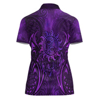 New Zealand Dream Catcher Women Polo Shirt Maori Koru Pattern Purple Version