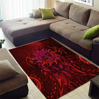 New Zealand Dream Catcher Area Rug Maori Koru Pattern Red Version