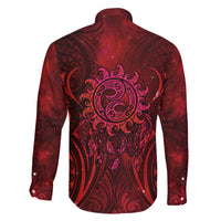 New Zealand Dream Catcher Family Matching Mermaid Dress and Hawaiian Shirt Maori Koru Pattern Red Version LT05 - Polynesian Pride