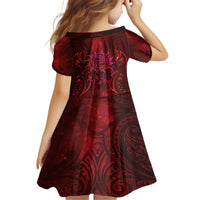 New Zealand Dream Catcher Family Matching Short Sleeve Bodycon Dress and Hawaiian Shirt Maori Koru Pattern Red Version LT05 - Polynesian Pride