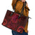 New Zealand Dream Catcher Leather Tote Bag Maori Koru Pattern Red Version