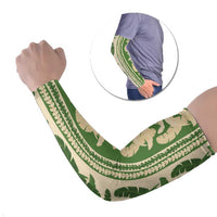 Hawaii Pua Kenikeni Lei Arm Sleeves With Lau Maia Green