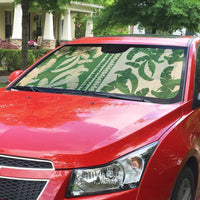 Hawaii Pua Kenikeni Lei Auto Sun Shade With Lau Maia Green