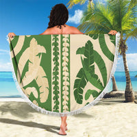 Hawaii Pua Kenikeni Lei Beach Blanket With Lau Maia Green