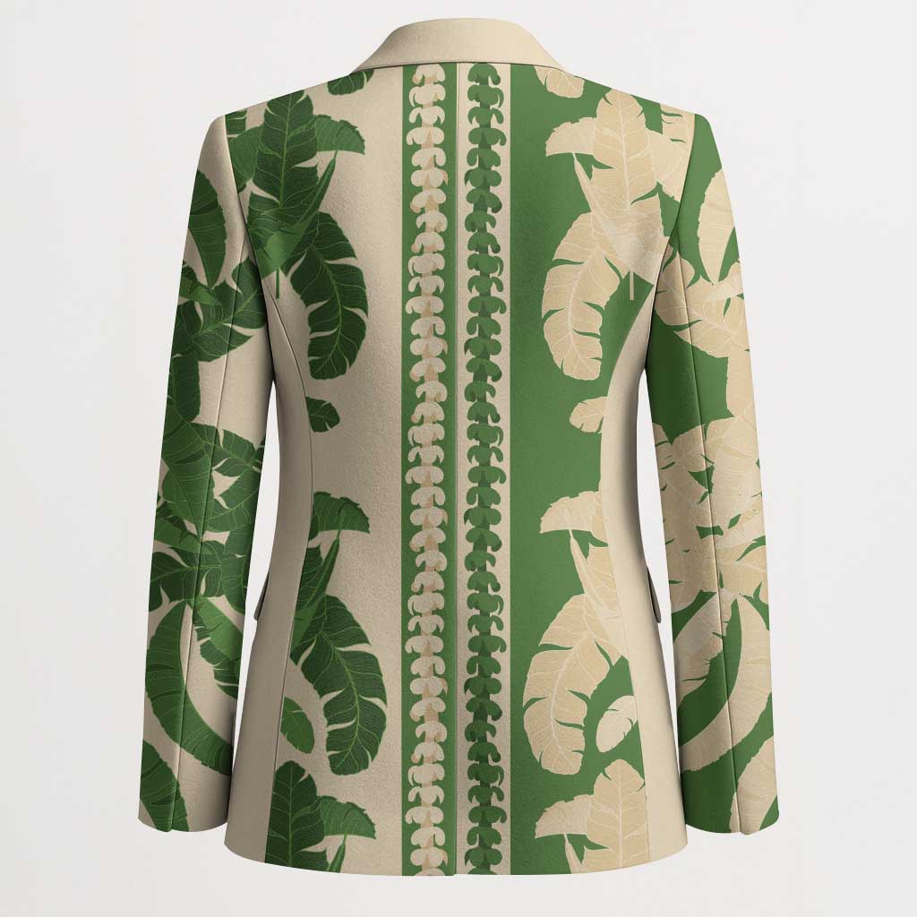 Hawaii Pua Kenikeni Lei Blazer With Lau Maia Green