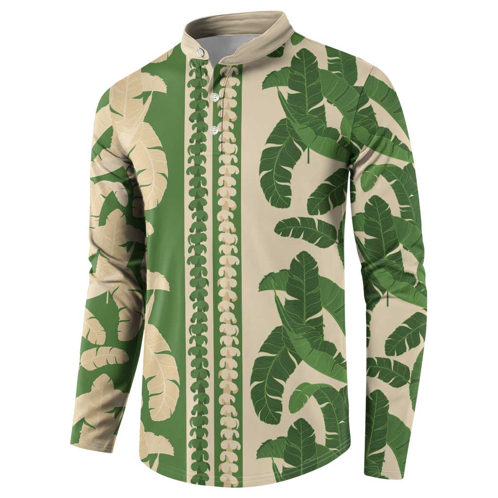 Hawaii Pua Kenikeni Lei Button Sweatshirt With Lau Maia Green