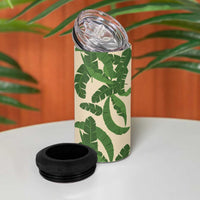 Hawaii Pua Kenikeni Lei 4 in 1 Can Cooler Tumbler With Lau Maia Green