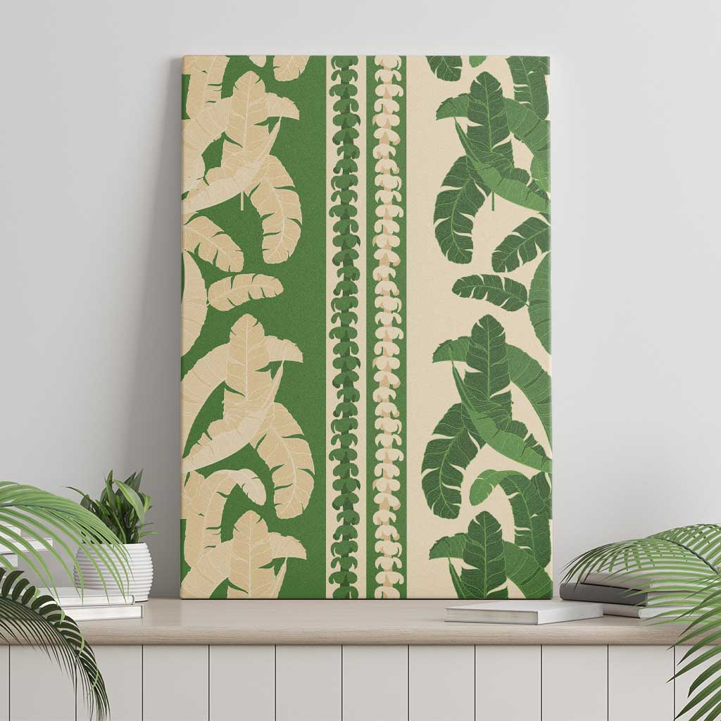 Hawaii Pua Kenikeni Lei Canvas Wall Art With Lau Maia Green