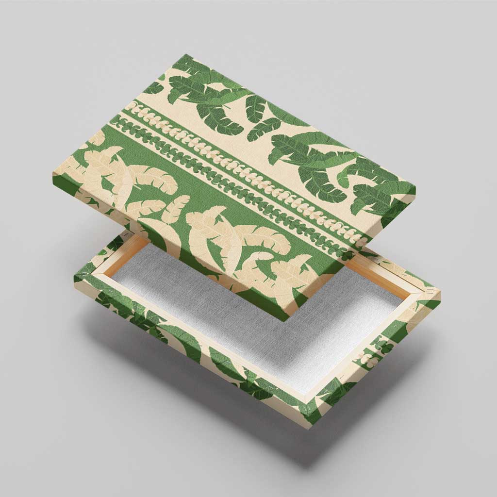 Hawaii Pua Kenikeni Lei Canvas Wall Art With Lau Maia Green