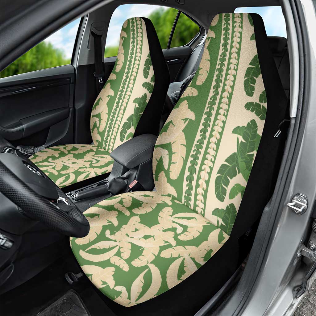 Hawaii Pua Kenikeni Lei Car Seat Cover With Lau Maia Green