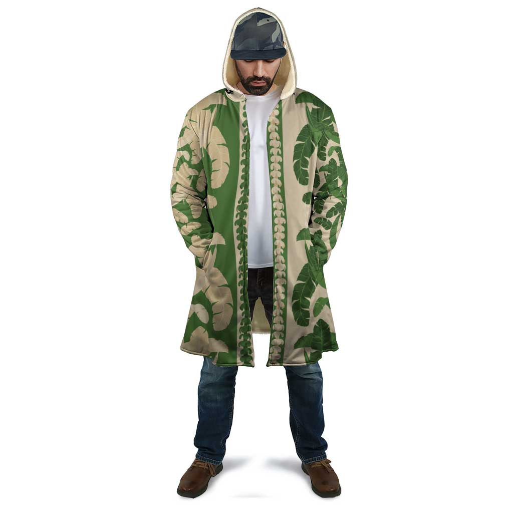 Hawaii Pua Kenikeni Lei Cloak With Lau Maia Green