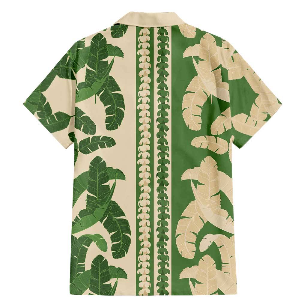 Hawaii Pua Kenikeni Lei Family Matching Long Sleeve Bodycon Dress and Hawaiian Shirt With Lau Maia Green LT05 - Polynesian Pride