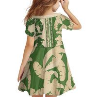 Hawaii Pua Kenikeni Lei Family Matching Off Shoulder Short Dress and Hawaiian Shirt With Lau Maia Green LT05 - Polynesian Pride