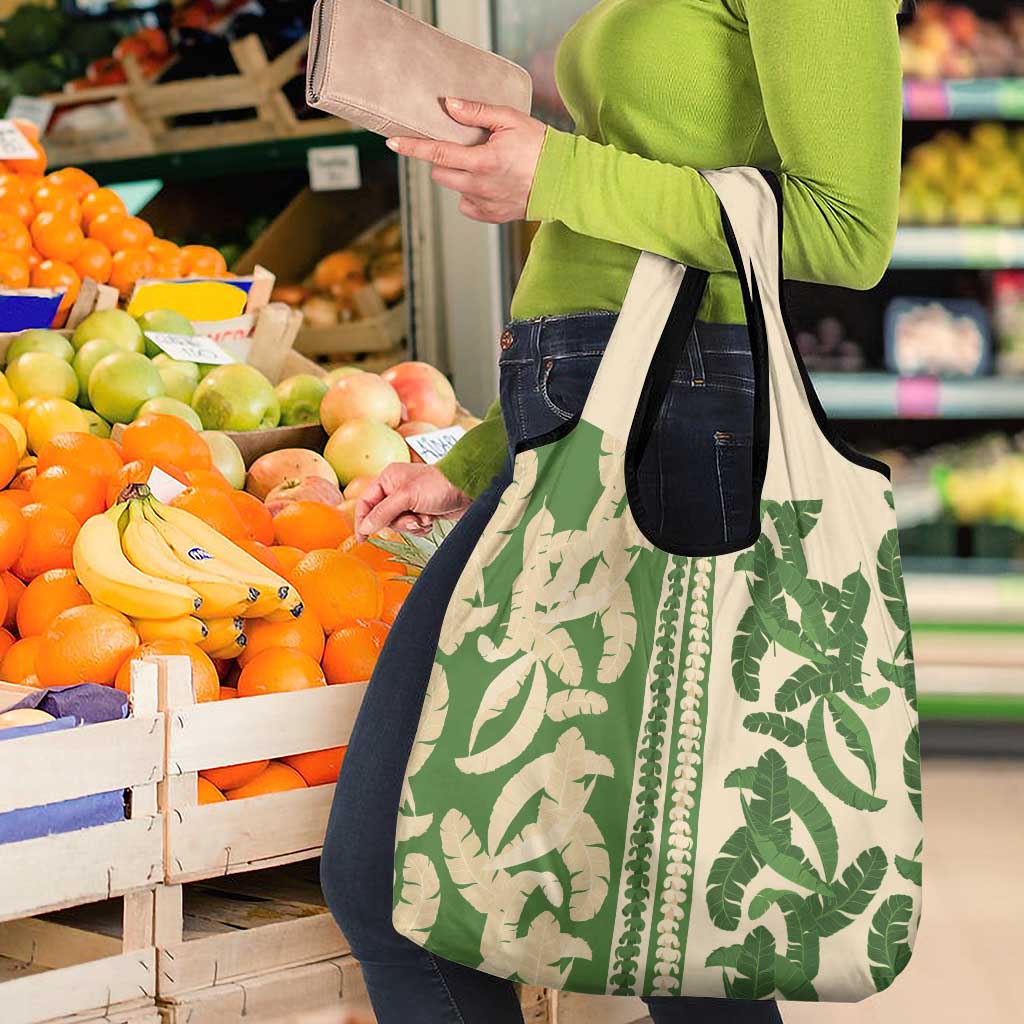 Hawaii Pua Kenikeni Lei Grocery Bag With Lau Maia Green