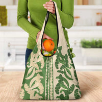 Hawaii Pua Kenikeni Lei Grocery Bag With Lau Maia Green