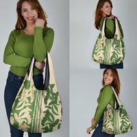 Hawaii Pua Kenikeni Lei Grocery Bag With Lau Maia Green